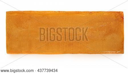 Turron Nougat - Traditional Spanish Almond Dessert Isolated On White Background. Christmas Turron Ca