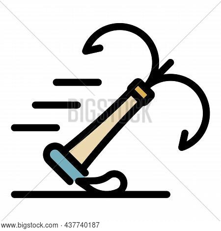 Climbing Triple Hook Icon. Outline Climbing Triple Hook Vector Icon Color Flat Isolated