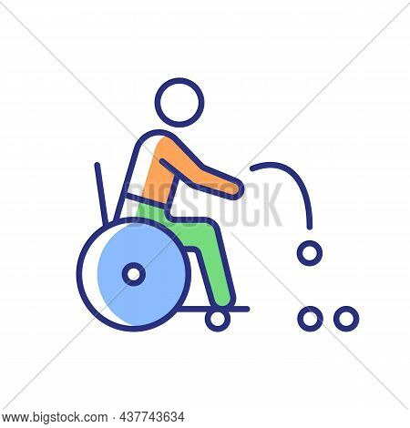 Boccia Rgb Color Icon. Precision Ball Throwing Sport. Individual And Team Competitive Game. Sportsma