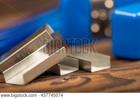 Stationery Stapler, Stapler Staples, Close-up Selective Focus