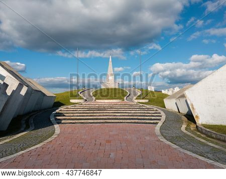 Kadinjača, Užice, Serbia - October 19, 2020: Kadinjača Memorial Complex In Serbia, In Memory Of Fall