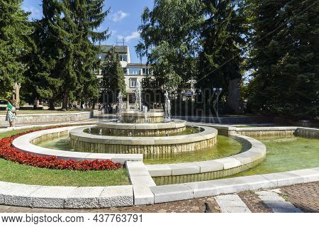 Troyan, Bulgaria - August 31, 2021: Panoramic View Of Center Of Town Of Troyan, Lovech Region, Bulga