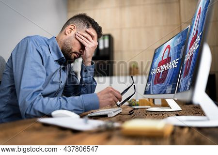 Ransomware Cyber Attack Showing Personal Files Encrypted Screen