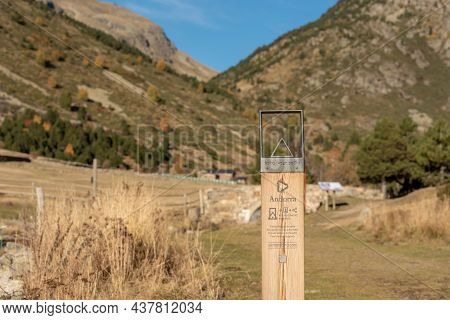 Vall D Incles, Andorra: 2021 October 29: Sculpture In The Autumn In The Incles Valley, Andorra. Vall