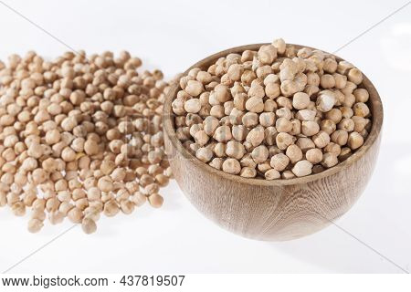 Cicer Arietinum - Raw Grains Of Chickpea; Legume With Important Culinary And Nutritional Qualities