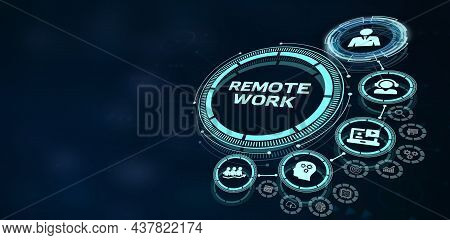 Business, Onsite Or Remote Working Concept, Copy Space. Freelancer. 3d Illustration