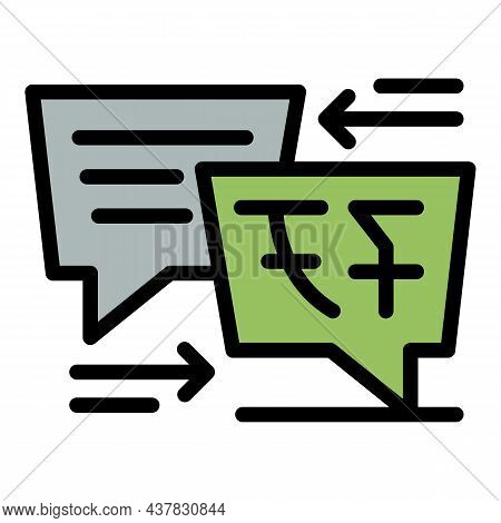 Translator Interpreter Icon. Outline Translator Interpreter Vector Icon Color Flat Isolated