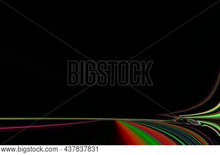 Colorful Light Reflections On A Black Background