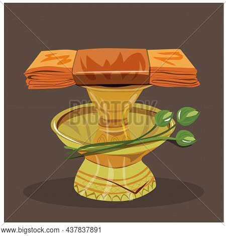 Illustration Vector Three Garments Of A Buddhist Monk For Making Posters, Symbols, 
All Media Design