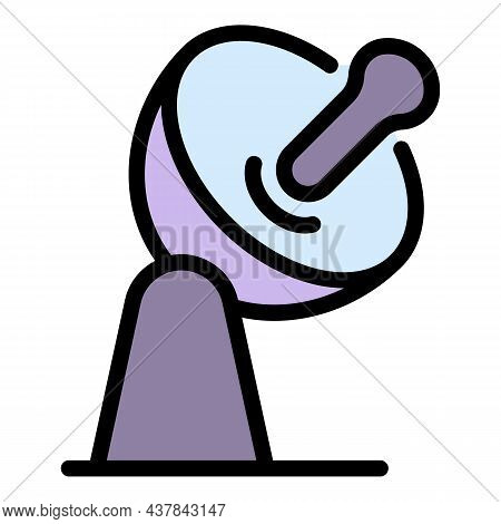 Ground Satellite Icon. Outline Ground Satellite Vector Icon Color Flat Isolated