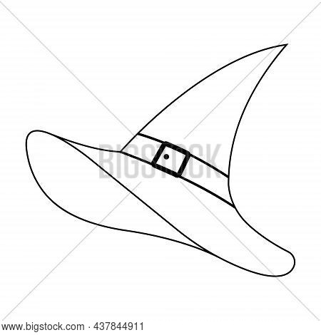 Halloween Wizard Hat, Simple Cartoon Wizard Hat Icon Stock Illustration