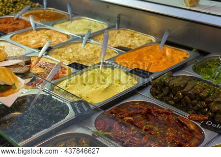 Amsterdam, Netherlands - Nov 28, 2019 : Market Stall With Cheese On The Albert Cuyp Market In Amster
