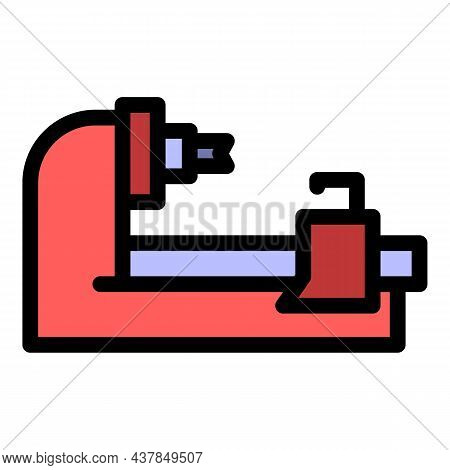Computer Milling Machine Icon. Outline Computer Milling Machine Vector Icon Color Flat Isolated
