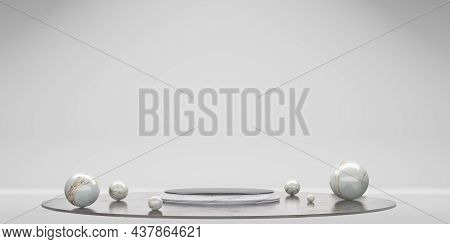 Zen Concept Stage Pallet Circular Base Blank Stage Modern Abstract Background 3d Illustration