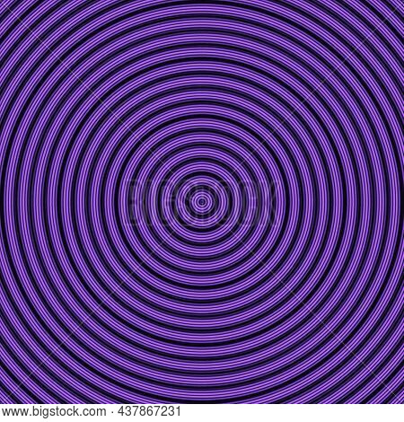 Gradient circles appearing to be in 3D increading in size in different shades of violet; an abstract illustration