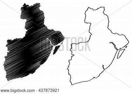 Purba Medinipur District (west Bengal State, Republic Of India) Map Vector Illustration, Scribble Sk