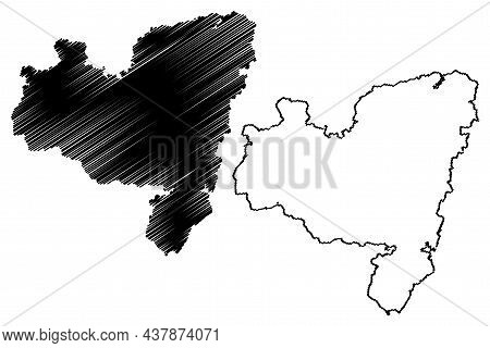 Purulia District (west Bengal State, Republic Of India) Map Vector Illustration, Scribble Sketch Pur