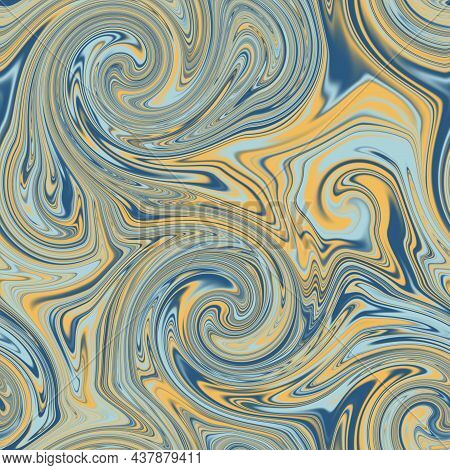 Seamless Twirly Swirly Abstract Liquid Marble Surface Pattern Design For Print