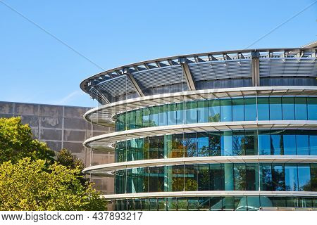 Architecture Of Exterior Glass And Steel Layers On Building