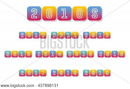 2010s Year Labels | Millennial Graphics And Timeline Clipart Set