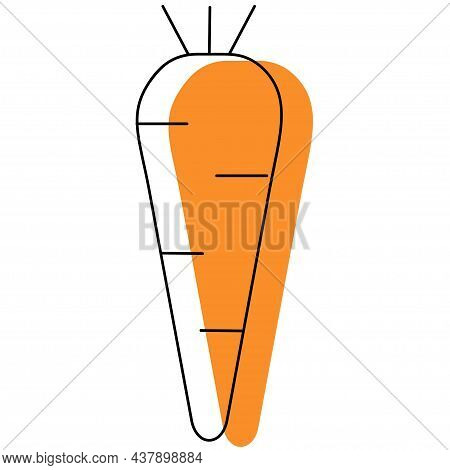 Carrot Line Vector. Isolate On White Background.