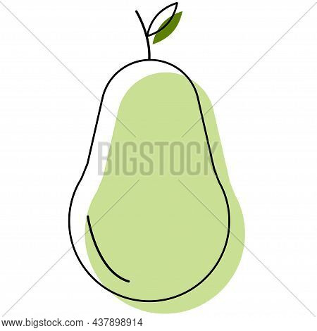 Pear Line Vector. Isolate On White Background.