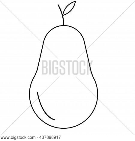 Pear Line Vector. Isolate On White Background.