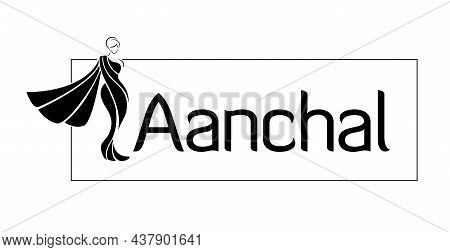 Aanchal Sarees Logo. Anchal Cloths Lettering Logo.