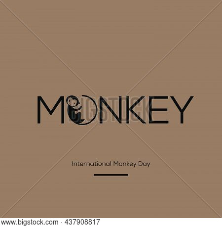 International Monkey Day Post Vector. Monkey Brand