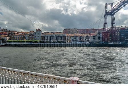 View Of The Famous Vizcaya Bridge From Getxo, Basque Country, Spain
