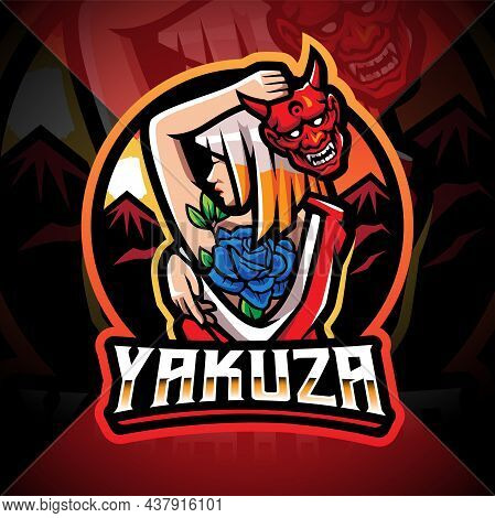 Yakuza Esport Mascot Logo Design With Text
