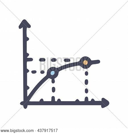 Line Chart Color Vector Doodle Simple Icon