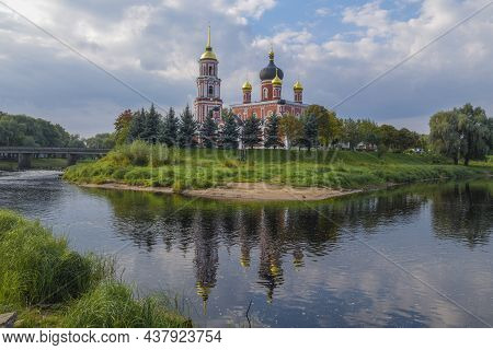 View Of The Cathedral Of The Resurrection Of Christ On A Cloudy September Day. Staraya Russa, Russia