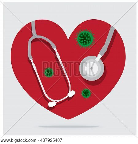 Collection Of Heart Icon, Valentines Day Heart  Illustration
, Stethoscope, Coviral-19, Symbol Of Lo
