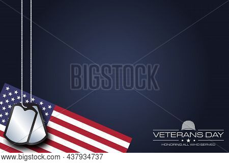 Happy Veterans Day - Honoring All Who Served Poster. 11th of November. USA Veterans Day celebration. Memorial American veteran day vector design illustration.