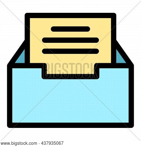 Storage Files Box Icon. Outline Storage Files Box Vector Icon Color Flat Isolated