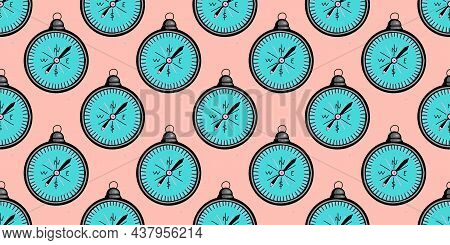 Bright Summer Pattern In Pop Art Style. 60x Pattern. Compass Seamless Ornament.