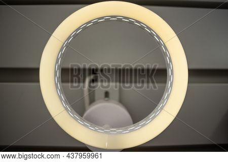 Wall Led Light On The Wall Background Close Up.