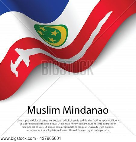 Waving Flag Of Muslim Mindanao On White Background. Banner Or Ribbon Vector Template