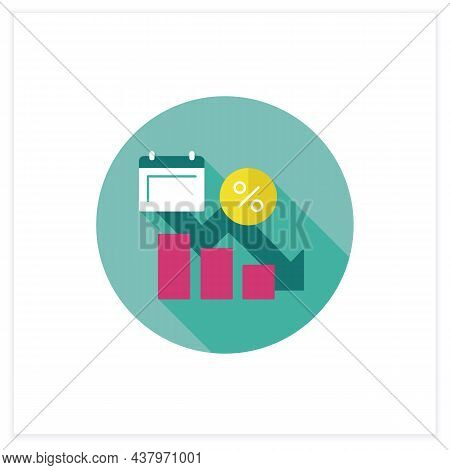 Decrease In Liabilities Flat Icon. Funding Use. Cash Outflow. Financial Literacy Concept. 3d Vector 