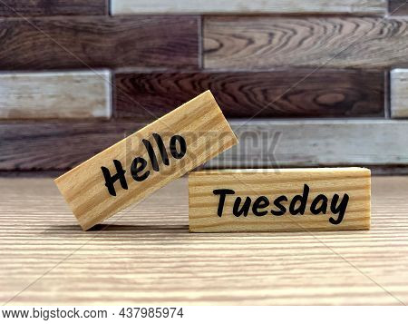 Wishing Happy Monday, Tuesday, Wednesday, Thursday, Friday, Saturday, And Sunday Text On Wooden Bric