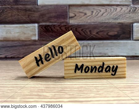 Wishing Happy Monday, Tuesday, Wednesday, Thursday, Friday, Saturday, And Sunday Text On Wooden Bric