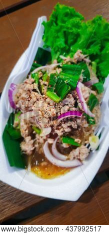 Spicy Minced Pork Salad (laab) At Thai Street Food