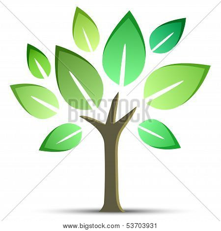 Vector Isolated Tree On White Background