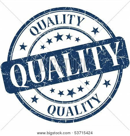 Quality Grunge Blue Round Stamp