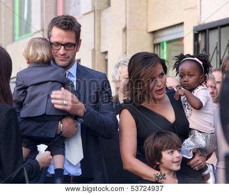LOS ANGELES - NOV 8:  Mariska Hargitay, family at the Mariska Hargitay Hollywood Walk of Fame Star Ceremony at Hollywood Blvd on November 8, 2013 in Los Angeles, CA\