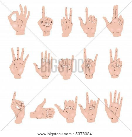 Set Of Hand Gestures