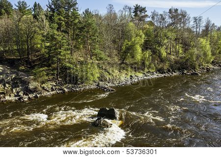 The Rapids On The River Vuoksa Near Losevo Station