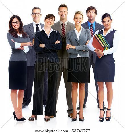 Business people group. Isilated over white backgorund.