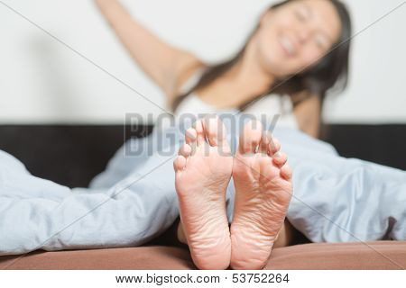 Close Up Of The Soles Of Female Feet